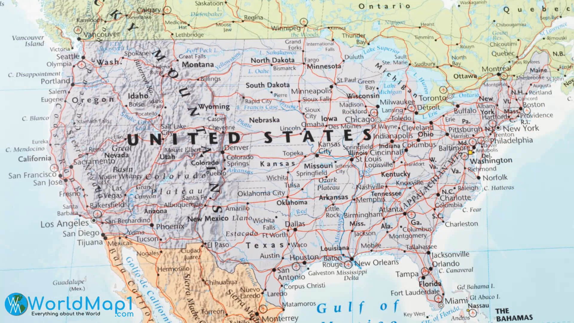The Map of The United States